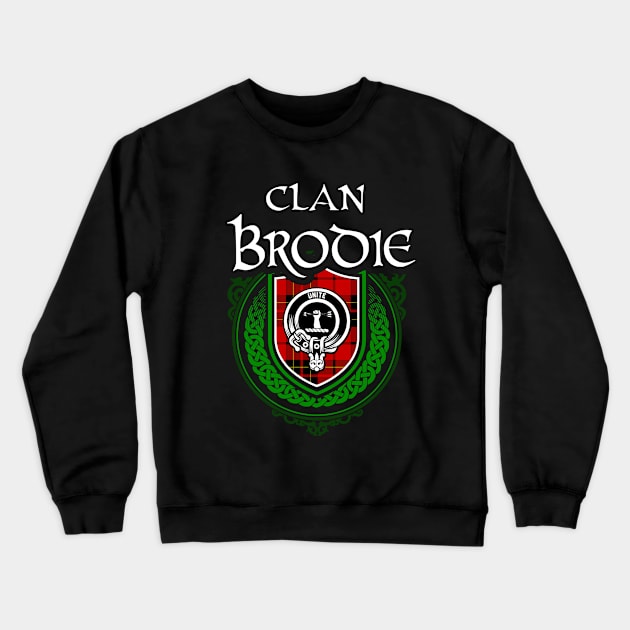 Clan Brodie Surname Scottish Clan Tartan Crest Badge Crewneck Sweatshirt by Celtic Folk